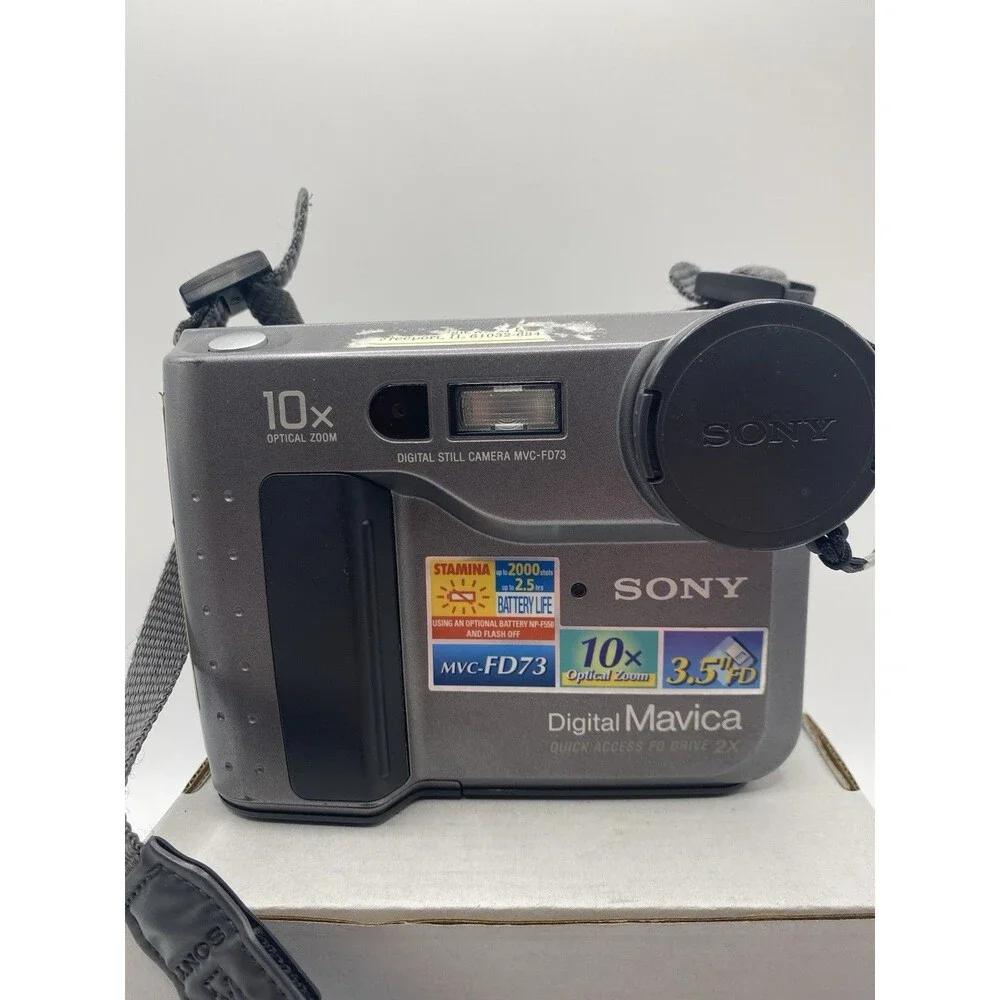 Sony Mavica MVC-FD73 10x Zoom Floppy Disk Digital Camera Tested w/ Battery